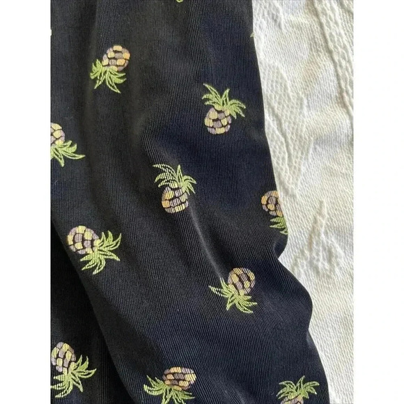 Vintage Pineapple Print Coldwater Creek black stretch Maxi Dress USA Made Sz M - Picture 8 of 9